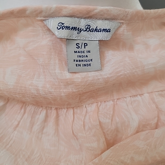 Tommy Bahama Women's Size Small Cotton Pink Button Up Shirt Blouse Comfort - Picture 7 of 7